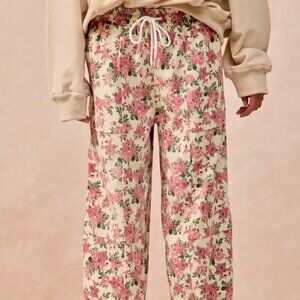 ✨NWT BiBi Floral Printed Twill Drawstring Pants With Elastic Band